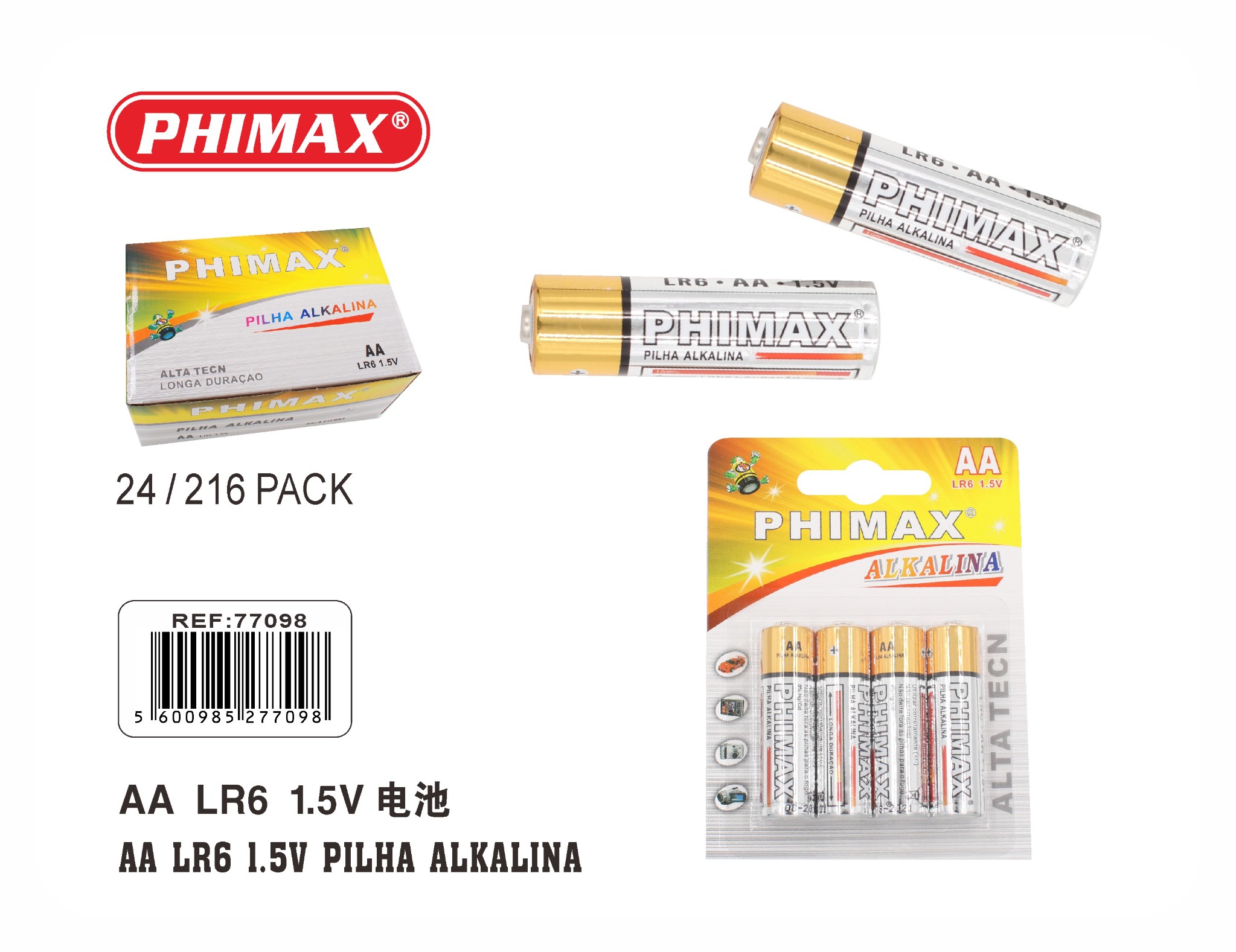 PHIMAX AA LR6 1,5V referência 77098